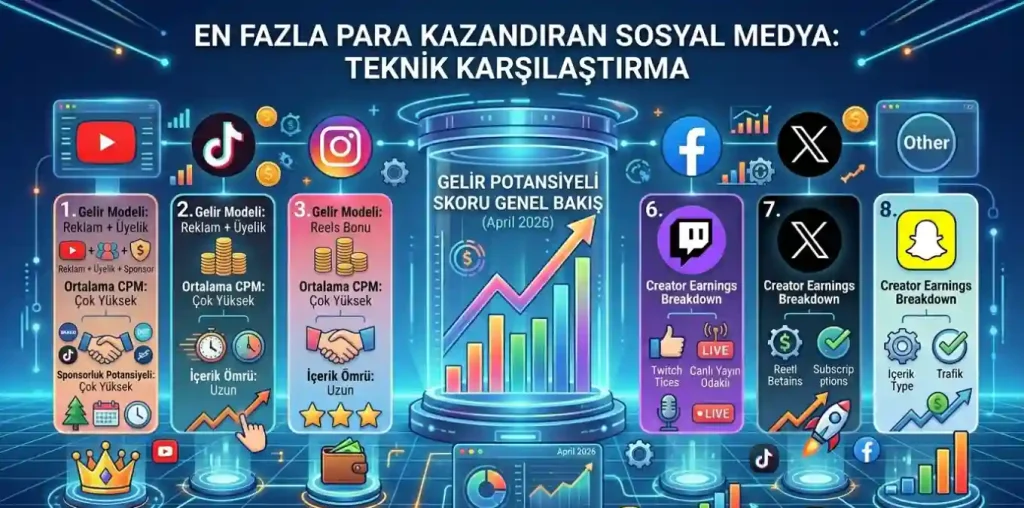 En Fazla Para Kazandıran Sosyal Medya: Teknik Karşılaştırma