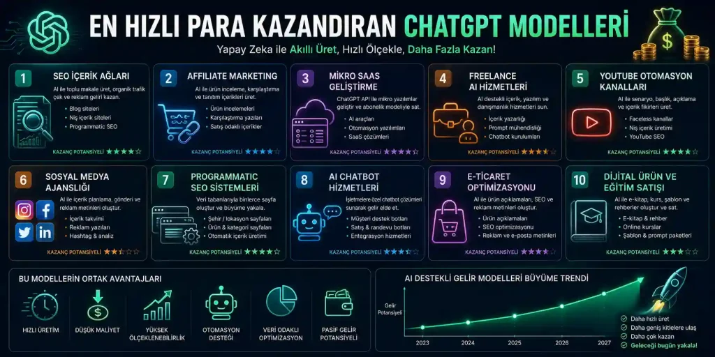 En Hızlı Para Kazandıran ChatGPT Modelleri