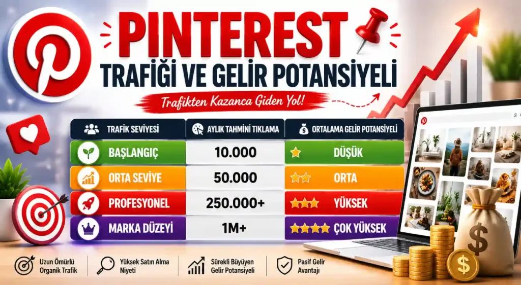 Pinterest Trafiği ve Gelir Potansiyeli