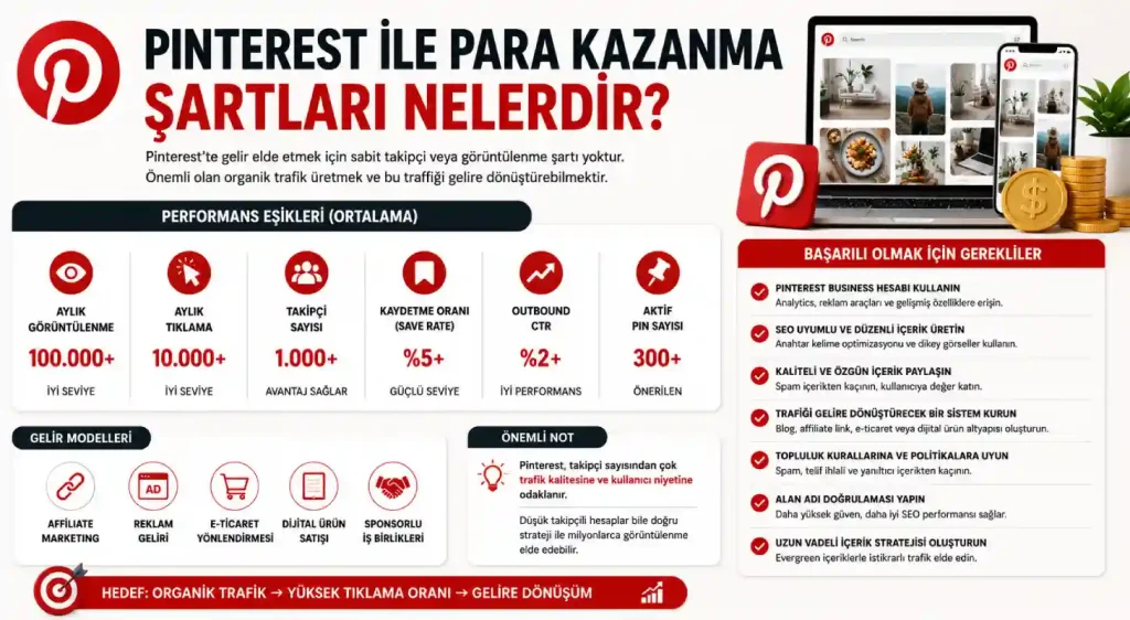Pinterest ile Para Kazanma Şartları