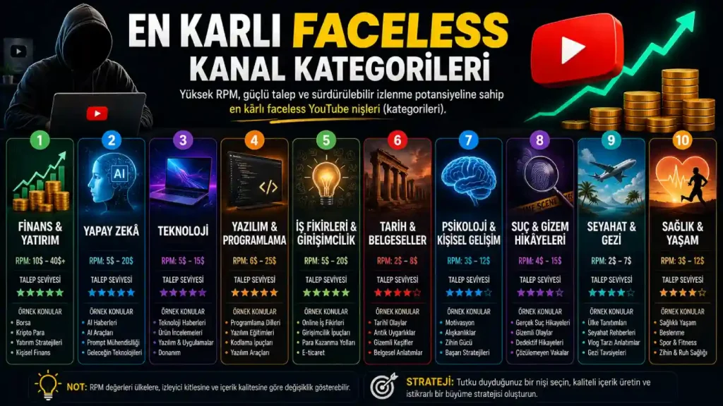En Karlı Faceless Kanal Kategorileri